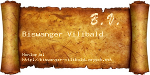 Biswanger Vilibald névjegykártya